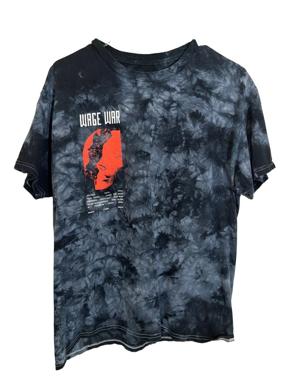 Wage War Shirt L Metal Y2K Black Tie Dye Rare